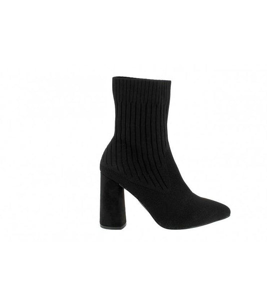 Knitted High Heel Boots - Black